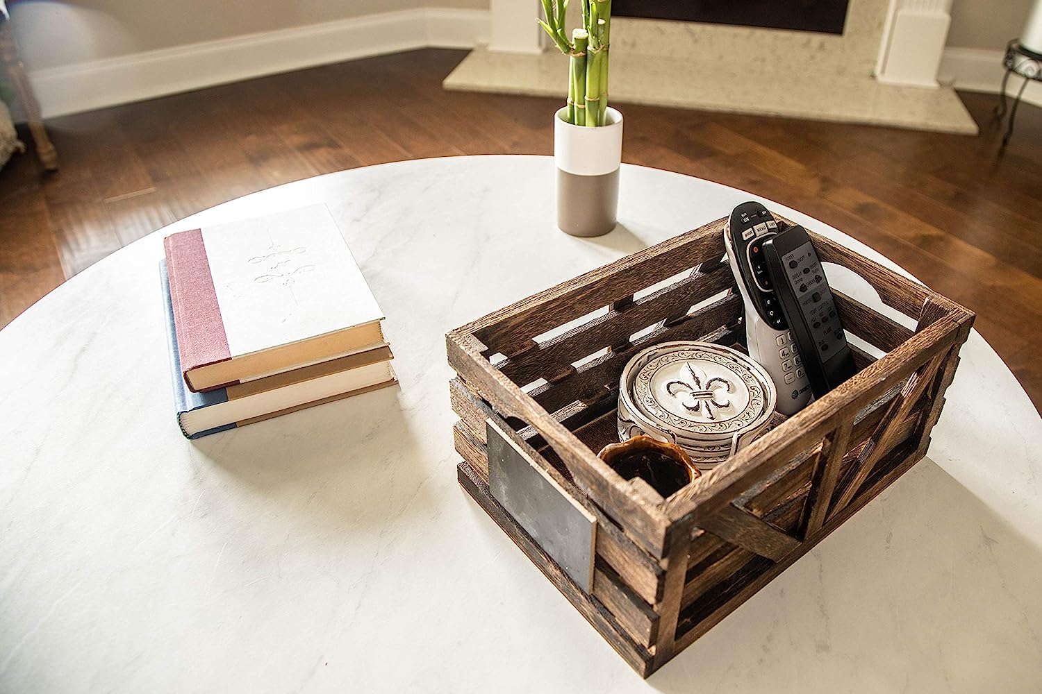 Premium Home Wooden Crates: Home Décor wood crates for display, wooden boxes for crafts, decorative wooden crate, Wood box storage crate, wooden basket centerpieces for Home, Rustic bathroom décor