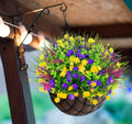 TEMCHY 12 Bundles Artificial Flowers Lifelike No Fade UV Resistant Fake Plastic Flowers Faux Plants for Hanging Planters Outside Porch Window Box Wedding Home Décor - Indoor/Outdoor Use