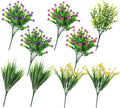 Ageomet 9pcs Artificial Flowers Outdoor UV Resistant Plastic Faux Flowers in Bulk Fake Flowers for Home Decor Outside Cemetery Indoor Vase Pots Hanging Planters Decoration