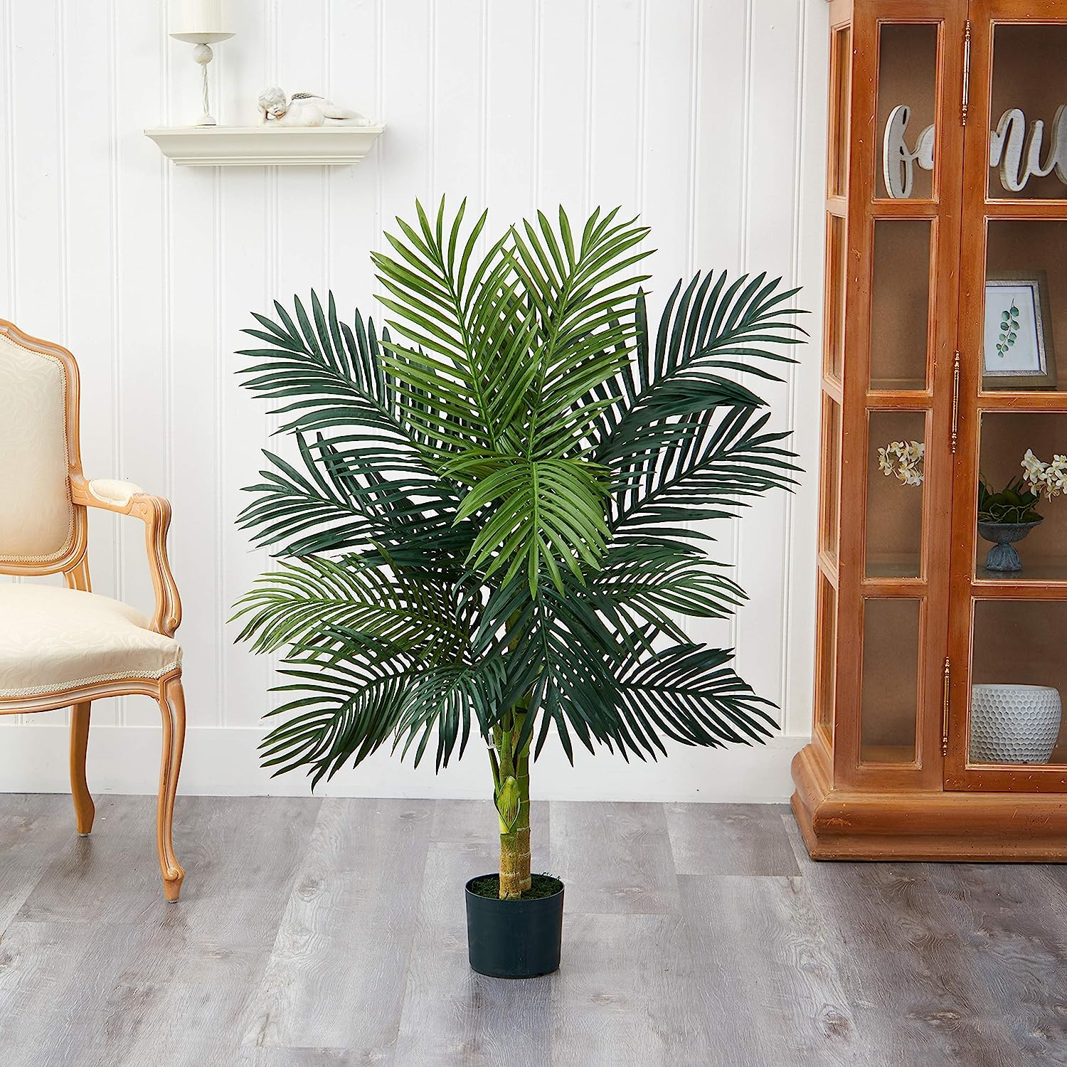 Nearly Natural 5357 4ft. Golden Cane Palm Tree,Green